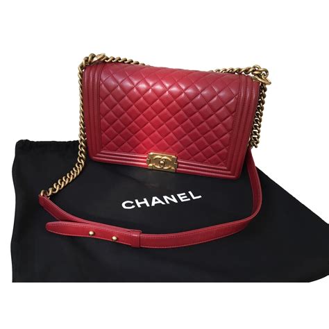 red chanel patent boy bag|chanel handbags sale.